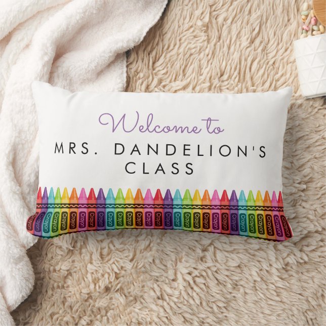 Coussin Rectangle Points colorés Enseignant de l'école primaire (Couverture)