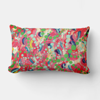 Coussin Rectangle Points heureux et formes jouées Art original