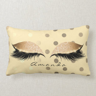 Coussin Rectangle Points nommés de princesse Faux Gold Glitter