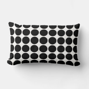 Coussin Rectangle Pois noirs en blanc