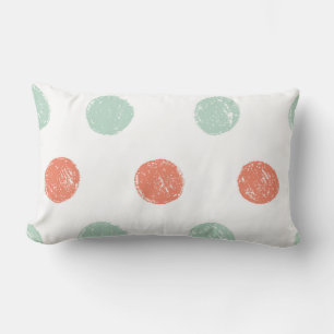 Coussin Rectangle pois orange et vert