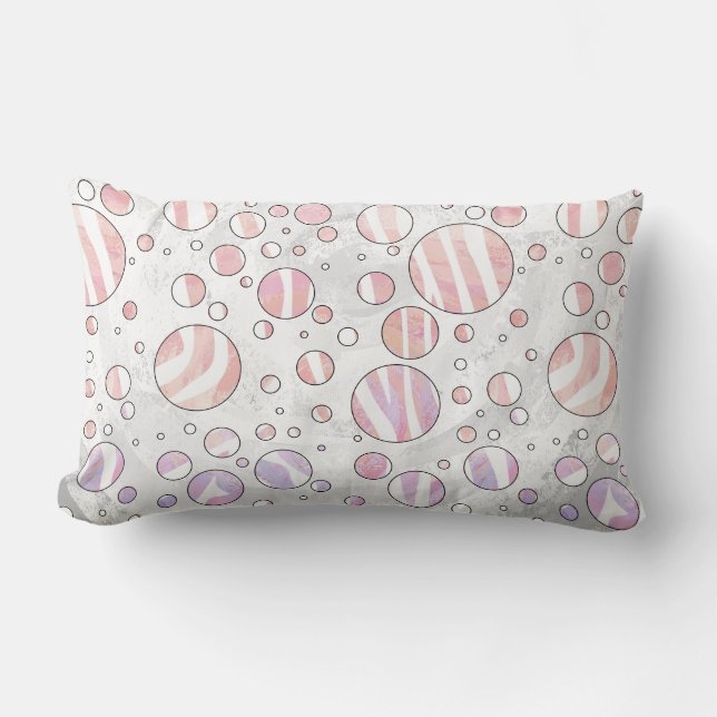 Coussin Rectangle Pois rose et blanc Zebra (Recto)