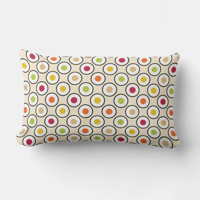 Coussin Rectangle Pois Sushi Maki (Recto)