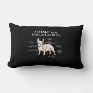 Coussin Rectangle Poison de Frenchie Anatomy of A French Bulldog