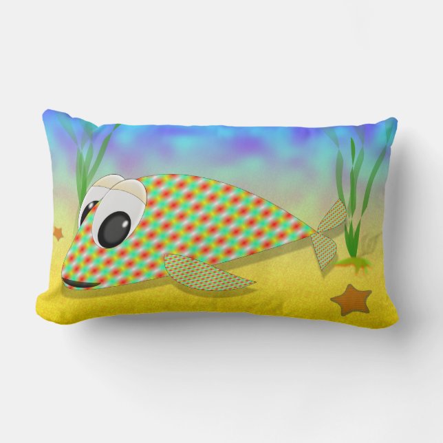 Coussin Rectangle Poisson mignon (Recto)