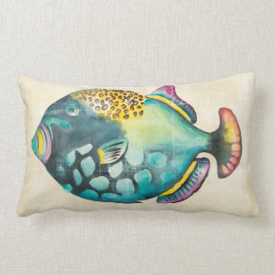 Coussin Rectangle Poissons bleus et pourpres d'aquarium