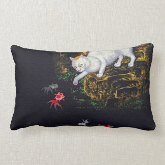 Coussin Rectangle Poissons contagieux de chat asiatique vintage