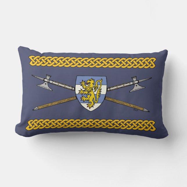 Coussin Rectangle Poléax médiévaux et bouclier (Recto)