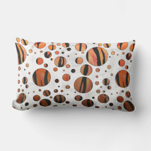 Coussin Rectangle Polis Dot Tiger Hot orange et noir