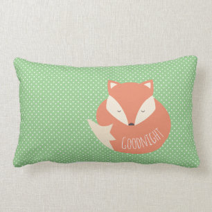 Coussin Rectangle Polka Dot Goodnight Sleeping Fox and Dots