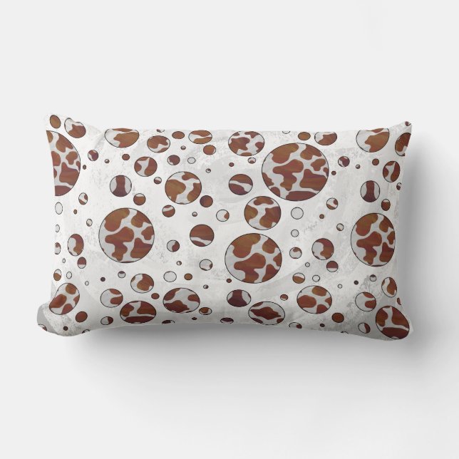 Coussin Rectangle Polka Dot Vache Brown et blanche (Recto)
