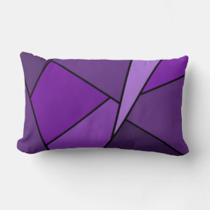 Coussin Rectangle Polygones violets Abstraits