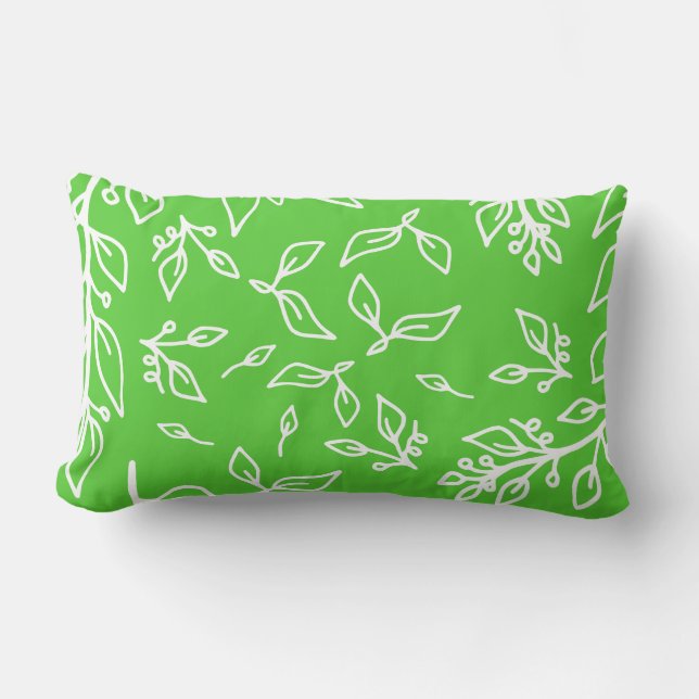 Coussin Rectangle Pomme printemps vert Floral (Recto)