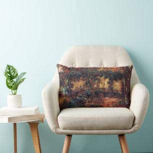 Coussin Rectangle Pont japonais par Claude Monet, Art Vintage