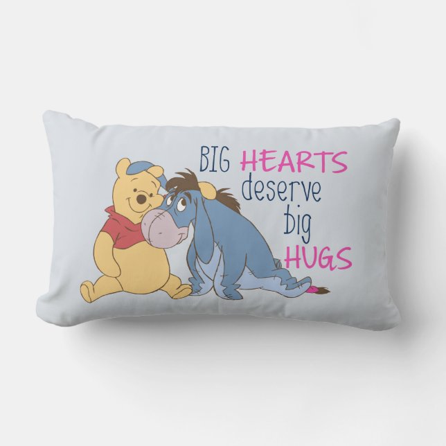 Coussin Rectangle Pooh et Eeyore| Les grands coeurs méritent de gran (Recto)