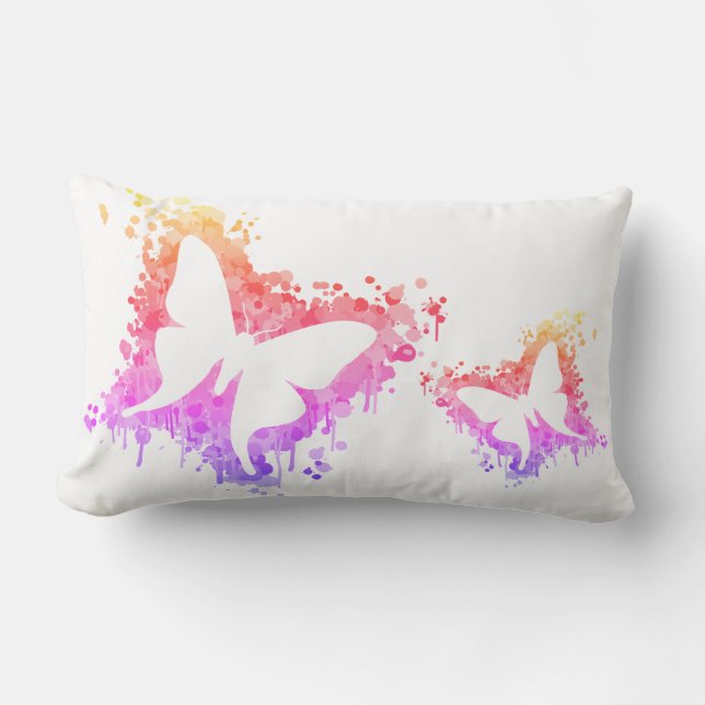 Coussin Rectangle PopArt Dancing Butterfly Splash (Recto)