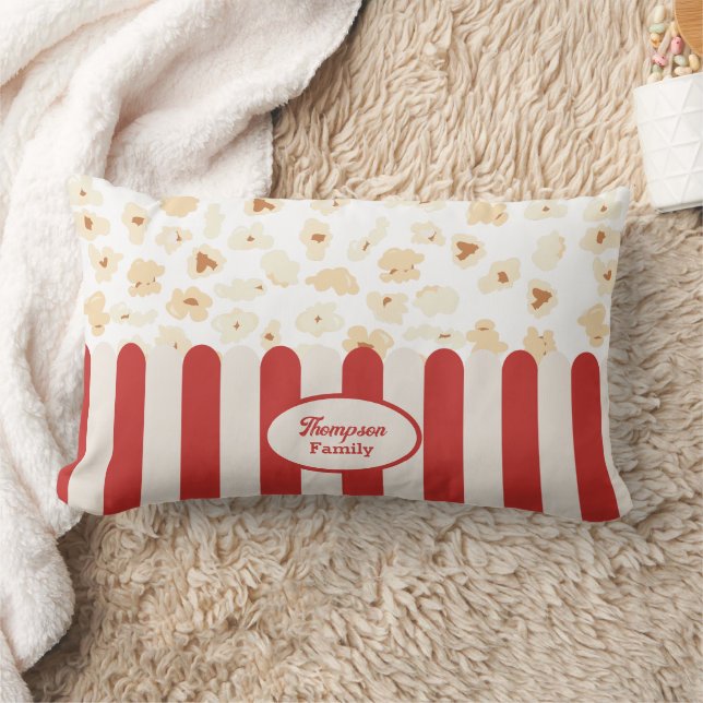 Coussin Rectangle Popcorn Retro Cinéma Monogramme (Couverture)