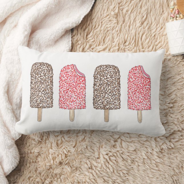 Coussin Rectangle Popsicules de crème glacée à l'éclair de fraise de (Couverture)