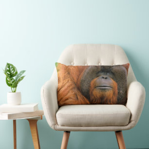 Coussin Rectangle Portrait de mâle orang-outan, Géorgie, États-Unis