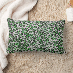 Coussin Rectangle Poster de animal Leopard Vert élégant
