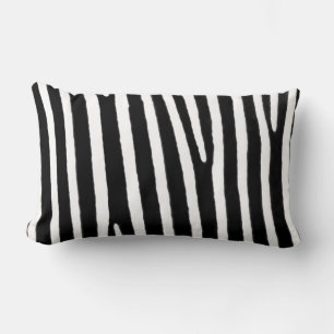 Coussin Rectangle Poster de animal Zèbre, Grandes noir et blanc.