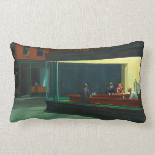 Coussin Rectangle Poster du repas du soir Vintage Edward Hopper