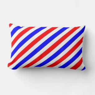 Coussin Rectangle Poteau en barbier Rouge Blanc Bleu