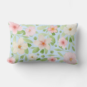 Coussin Rectangle Poulain à motif floral pastel