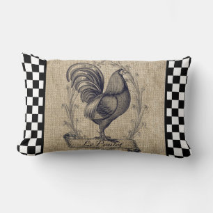 Coussin Rectangle Poulet français vintage sur tableau de bord