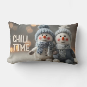 Coussin Rectangle Poupées moelleuses motoneiges mignonnes avec Casqu