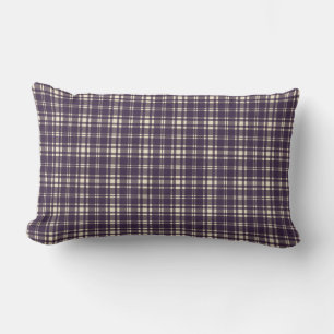 Coussin Rectangle Pourpre muet et crème Tartan foncé Académie plaid