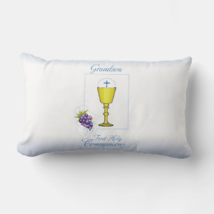 Coussin Rectangle Première communion de petit-fils, Chalice avec hôt