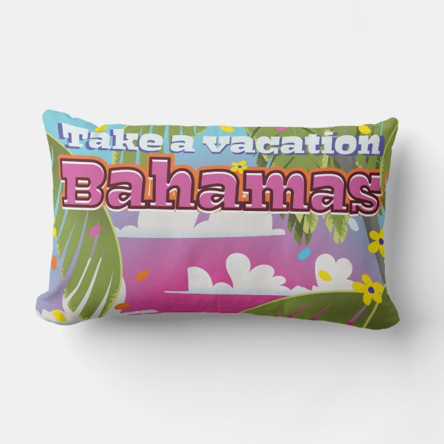 Coussin Rectangle Prenez des vacances ! Impression de voyage de dess (Recto)