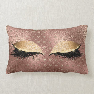 Coussin Rectangle Princesse Rose Gold Parties scintillant Lashes Coe
