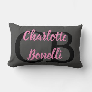 Coussin Rectangle Professionnel Moderne Monogramme Nom Minimaliste