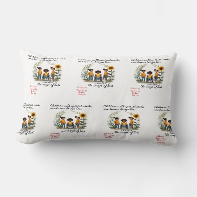 Coussin Rectangle Promotion des enfants ayant des besoins spéciaux L (Recto)