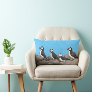 Coussin Rectangle Puffins de l'Atlantique