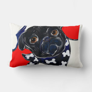 COUSSIN RECTANGLE PUG NOIR