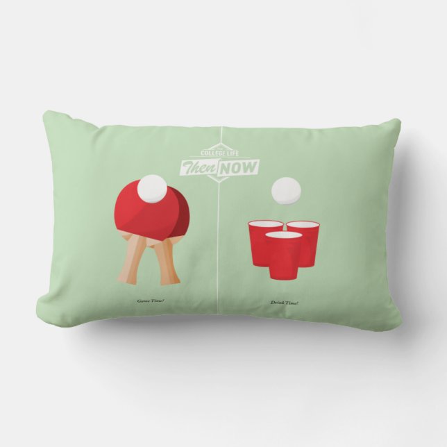 Coussin Rectangle Puis et maintenant : Ping-pong (Recto)