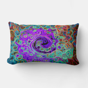 Coussin Rectangle Purple Colorful Super Retro Liquid Swirl Abstrait