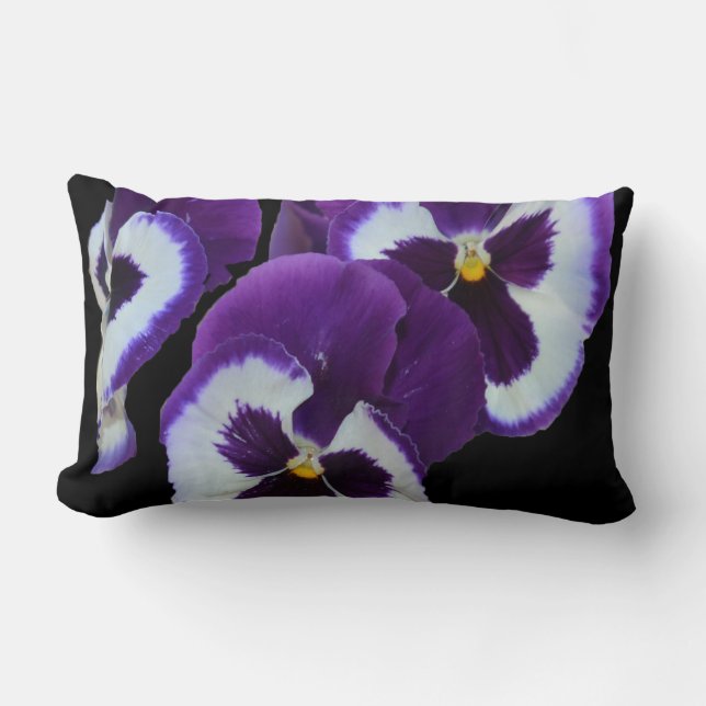 Coussin Rectangle Purple Pansy Posy, (Recto)