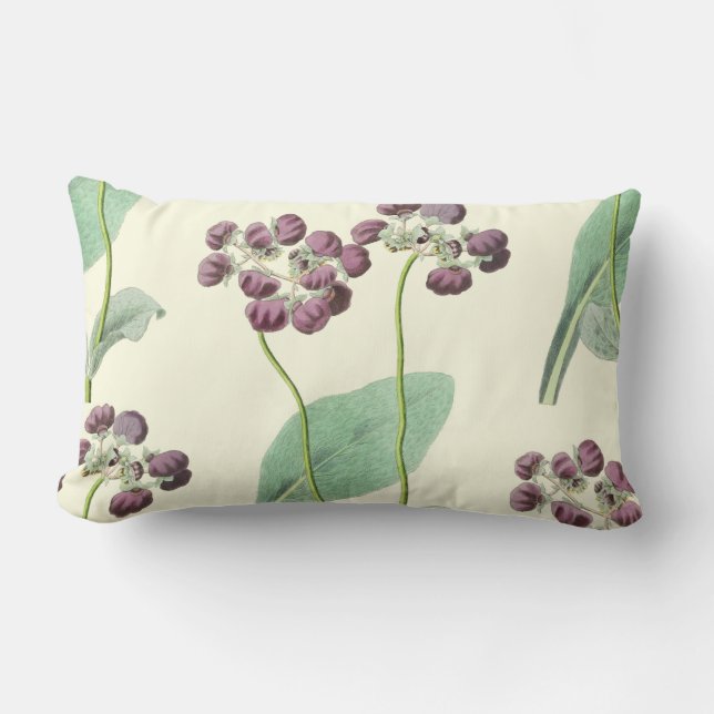 Coussin Rectangle Purse Botanical Lumbar Pillow de Madame pourpre (Recto)