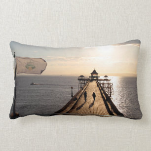 Coussin Rectangle Quai au coucher du soleil - Clevedon Pier, Somerse