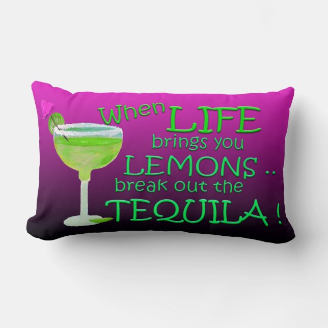 Coussin Rectangle Quand la vie vous apporte citrons drôle Margarita (Recto)