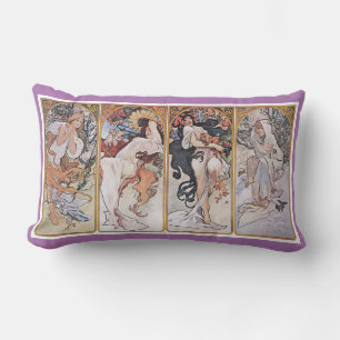 Coussin Rectangle Quatre Saisons, Mucha