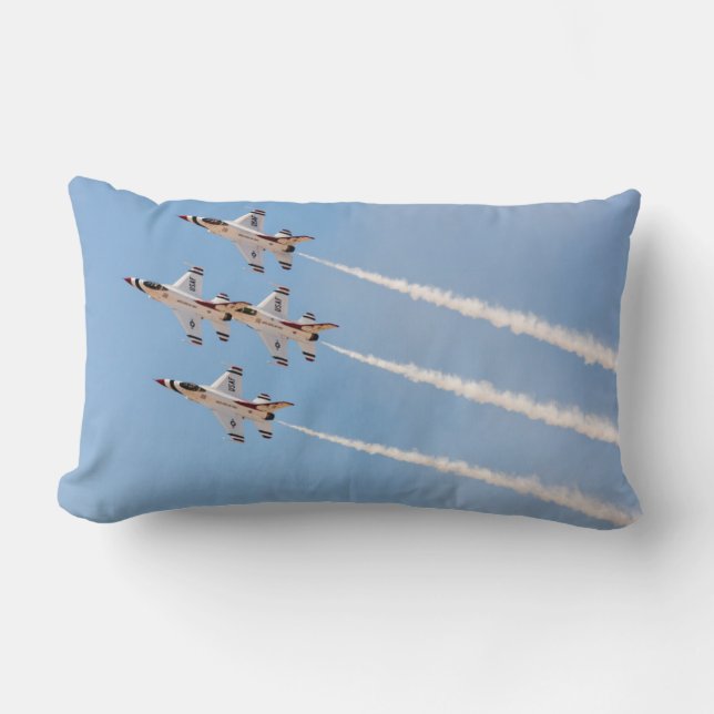 Coussin Rectangle Quatre Thunderbirds F-16 volent dans la formation (Recto)