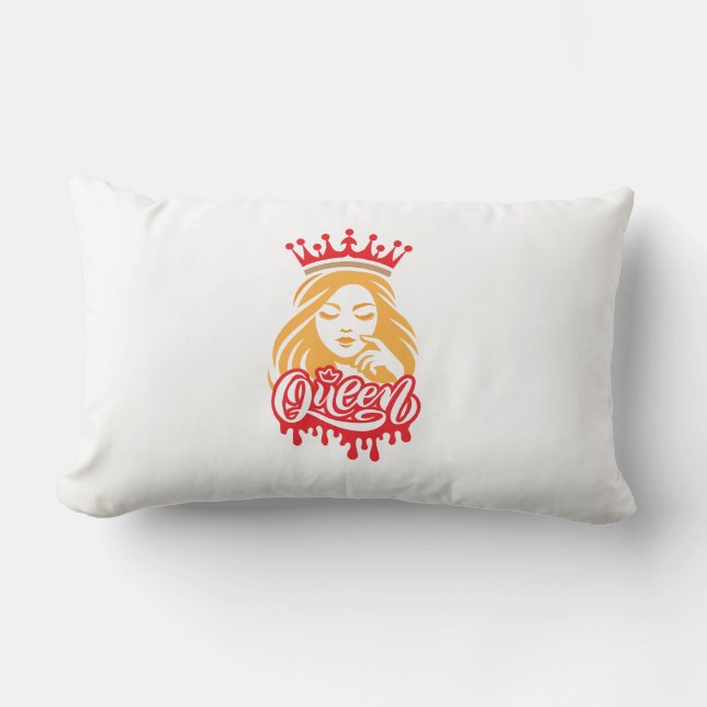 Coussin Rectangle Queen Design – Elegant Royal Crown Typography for  (Recto)