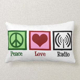 Coussin Rectangle Radio d'amour de paix