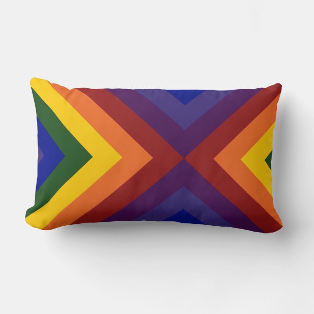 Coussin Rectangle Rainbow Chevrons (Recto)