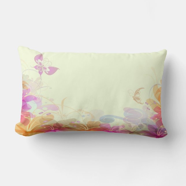 Coussin Rectangle Rainbow Pastel Florals (Recto)